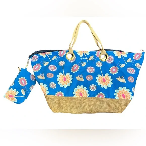 Peter Millar Large Floral Travel or Beach  Tote Bag - Picture 10 of 16